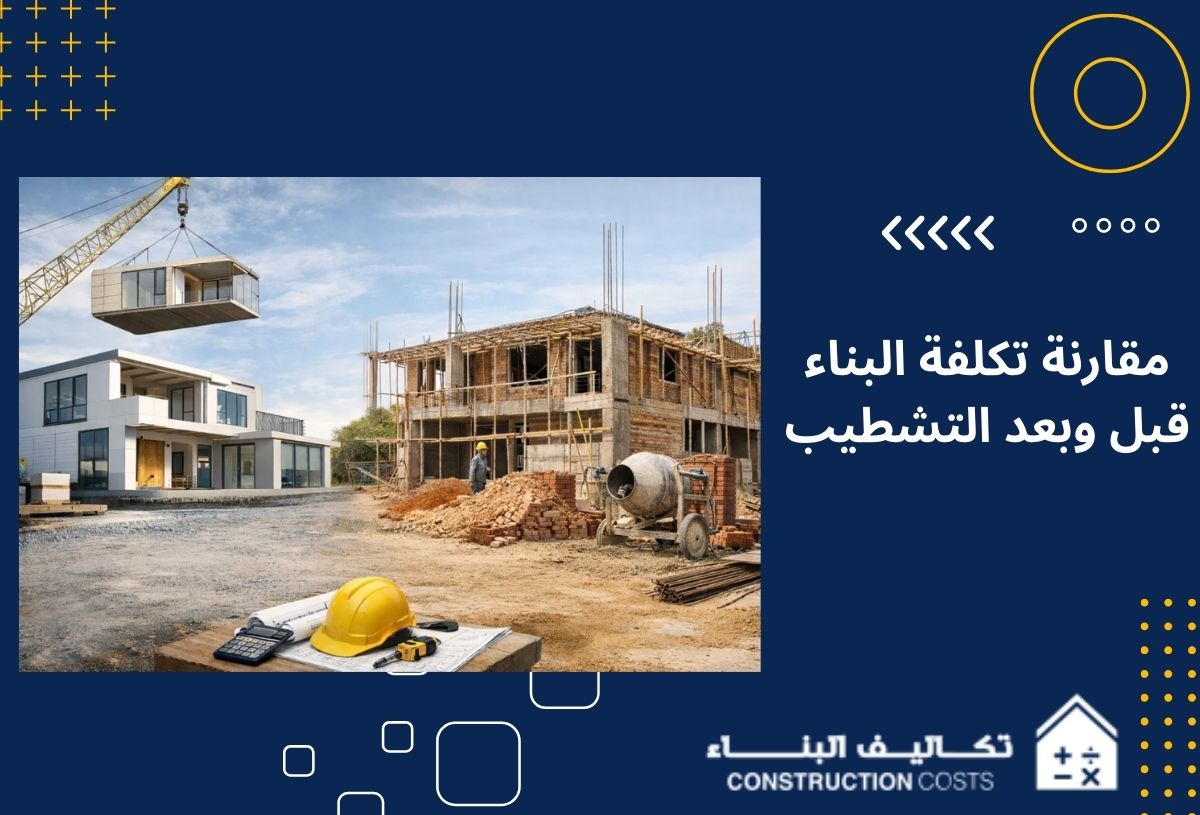 مقارنة تكلفة البناء قبل وبعد التشطيب في 5 نقاط تعرف عليها